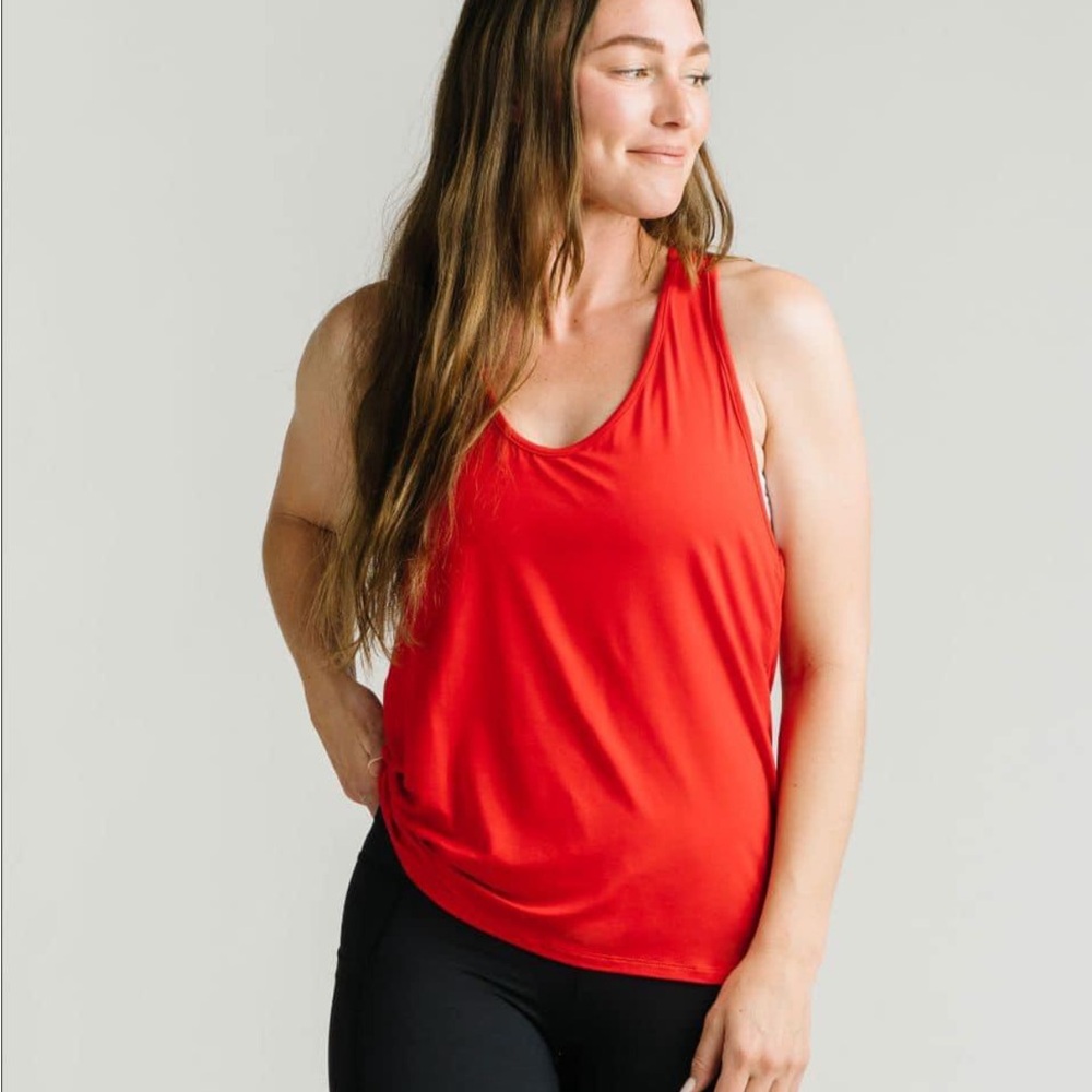 COPY - Zyia Cherry Red Tordue Flow Tank